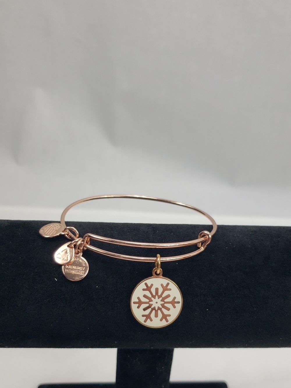 Alex and Ani Rose Gold Snowflake Bangle Bracelet